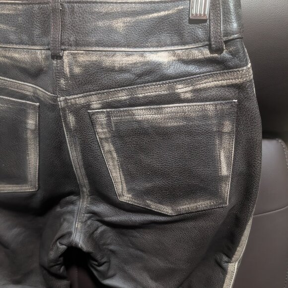 Rudsak | Women's Bootcut Leather Pants In Distressed Brown - Picture 11 of 12